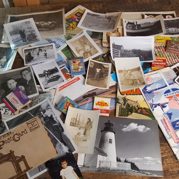 Other - LARGE 50 Vintage Ephemera Paper Craft Mystery Box